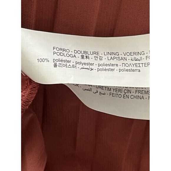 Zara Terracotta Pleated Guipure Lace Dress Size Medium - Picture 12 of 13